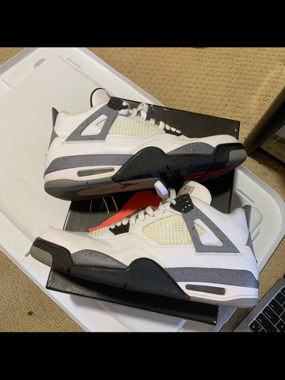 2012 Nike Air Jordan 4 Retro White cement Sz 12